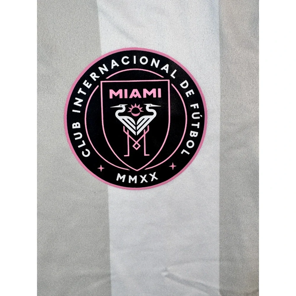 Adidas Inter Miami CF Messi Jersey Mens XL White Grey Striped MLS JW4338 NEW